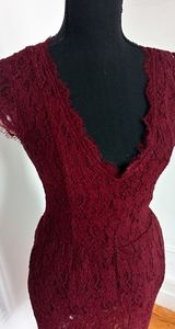 Babaton Tobias Burgundy Lace Dress Size 6